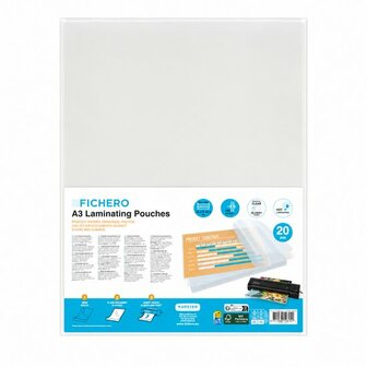 Lamineer papier - Transparant - Kunststof - A3 - 20 Stuks - Lamineren - Kantoor - School
