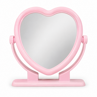  Spiegel HEARTY - Roze Kinder spiegel - Kunststof - 15 cm - My first mirror - Kinder Spiegel Hartvorm &ndash; Make-up Spiegel 