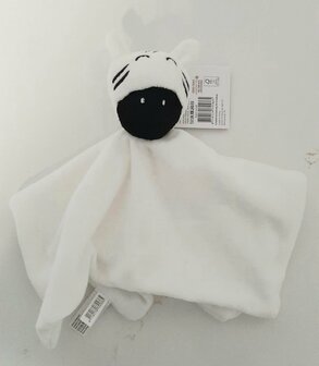 Pluche knuffeldoekje - Zebra BOBI - Zwart / wit - 24 cm 