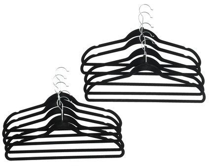 Ham gevangenis planter Fluwelen kledinghangers met broeklat - Zwart - Set van 10 - Hout -  klerenhanger - kleerhanger - broekenstang - Red Hart | All You Need Is Low  Prices
