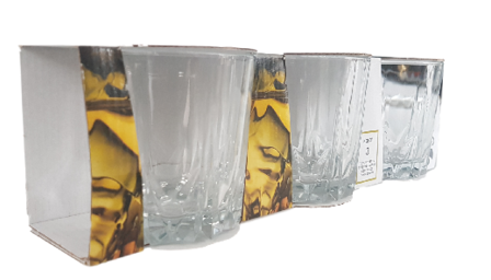 Whiskey Glazen - Transparant - Set van 3 - Klassiek - &Oslash;9 x H9 cm