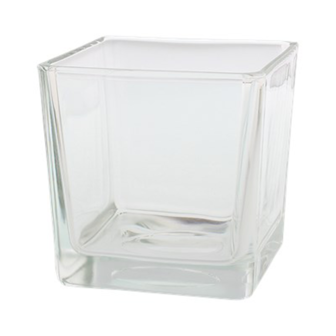 Vaas / Accubak BEERTJE - Transparant - Glas - 10 x 10 x 10 cm - Maat S