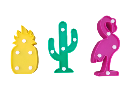 Mini LED Ananas lampje met 5 led lampjes - Geel - Kunststof - 6.5 x 2.5 x 12 cm