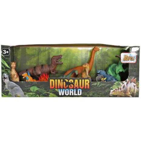 Dinosaurus speelset - Multicolor - Kunststof - 10 delig