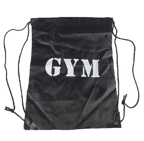 Gym bag / tas met Tekst - Zwart / Wit - Polyester - 35 x 45 cm -1