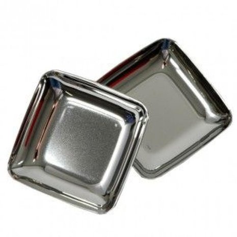 Sabert mini Amuse tasting bakje - Zilver - Kunststof - 6 x 6 x 1 cm - Set van 20-2