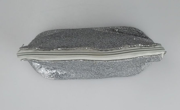 Etui Glitter - Zilver - Katoen - 22 x 14.5 x 8.5 cm -1