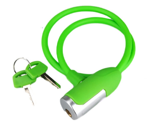 Kinder kabelslot - Neon Groen - 70 cm - 2 sleutels