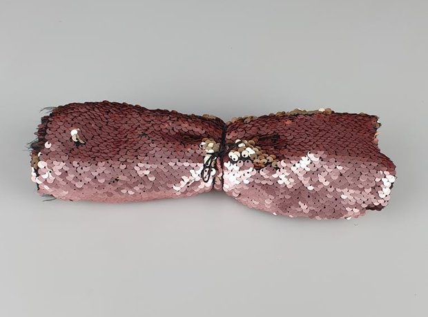 Tafelloper met pailletten AURORA - Roze / Koper - Sequin - 25 x 125 cm - Dubbelzijdig-1