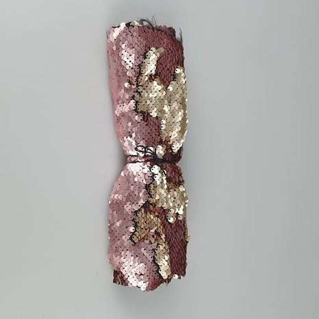 Tafelloper met pailletten AURORA - Roze / Koper - Sequin - 25 x 125 cm - Dubbelzijdig-5