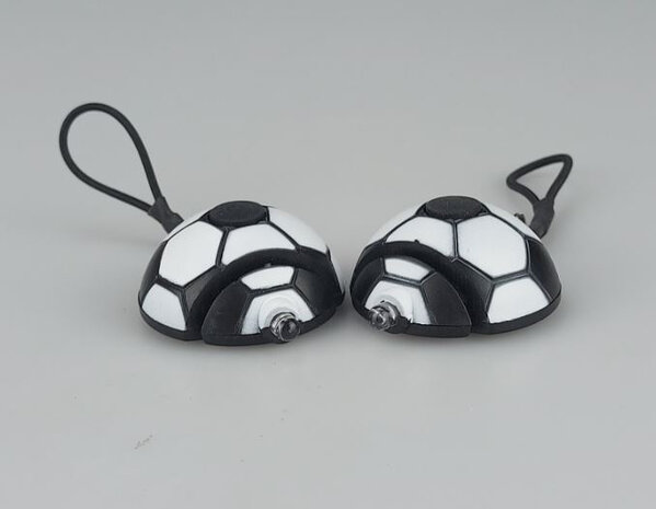 Fiets LED lampjes Voetbal - Zwart / Wit - Kunststof - Set van 2-1