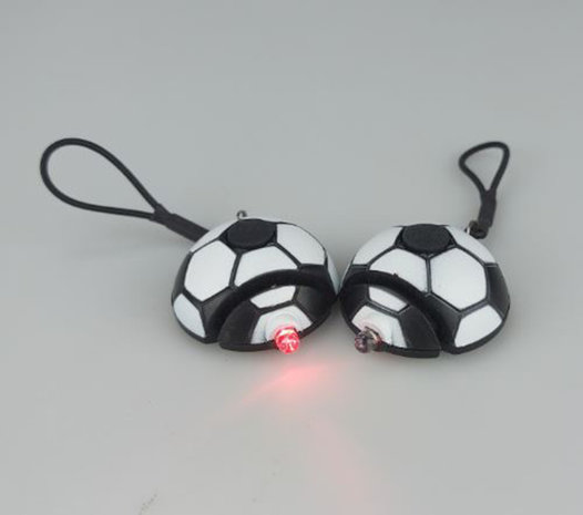 Fiets LED lampjes Voetbal - Zwart / Wit - Kunststof - Set van 2-2