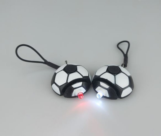 Fiets LED lampjes Voetbal - Zwart / Wit - Kunststof - Set van 2-3