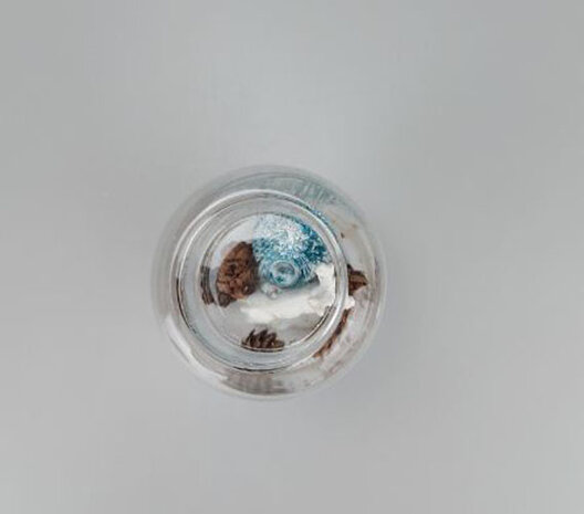 Mini Stolp - Rendier - Wit / Groen - Keramiek / Glas - Ø 7 x 15 cm-2