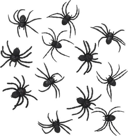 Nep Spinnen - Zwart - 4 cm - Set van 12