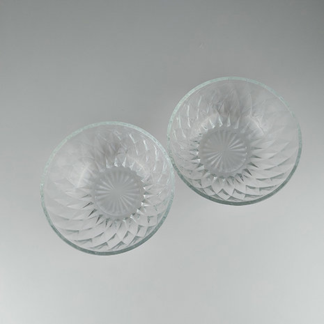 Kom ELJA - Transparant - Glas - Ø 20 x 10 cm - Rond - Relief-2