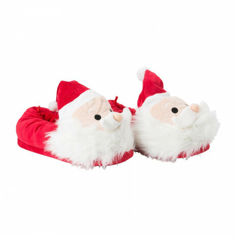 Kerstman Pantoffels - Kerstpantoffels - Foute Kerstpantoffels - Rood / Wit - Maat 43/44