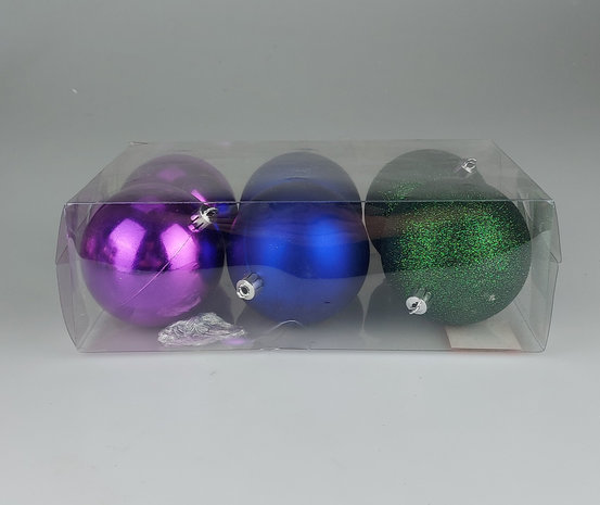 Kerstballen - Multicolor - Groot - Set van 6-2