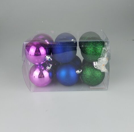 Kerstballen - Set van 12 - Multicolor - Medium-1