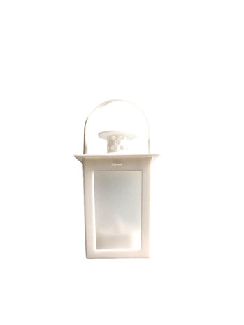 Mini lantaarn / olielamp met LED - Wit - Kunststof - Ø 7 x h 15 cm-1