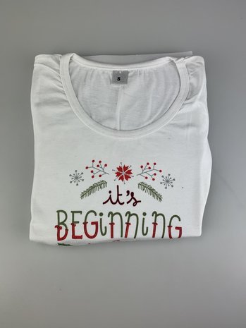 Kerst shirt - It's beginning to look a lot like Christmas - Wit - Maat M-1
