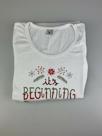 Kerst shirt - It's beginning to look a lot like Christmas - Wit - Maat L-1