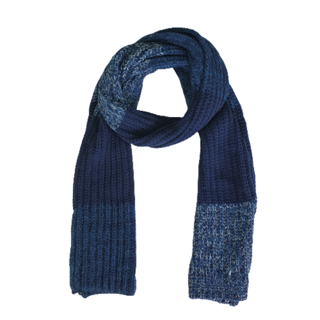 Lange Sjaal BASTIAAN - Donkerblauw / Multicolor - Heren - Acryl