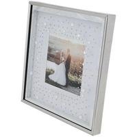 Fotolijst Met Diamantjes DAGMAR - Vierkant - Zilver / Wit - Kunststof / Glas - 20 x 20 cm
