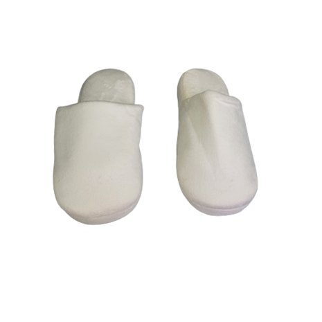  Model laag pantoffels velvet look - Wit - Maat 40/41 -2