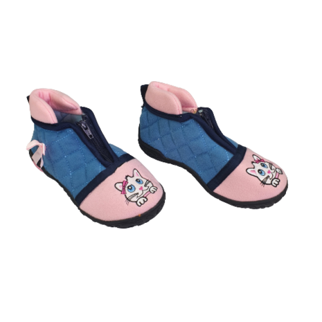 Pantoffel schoenen met strik - Roze / Blauw - Maat 26