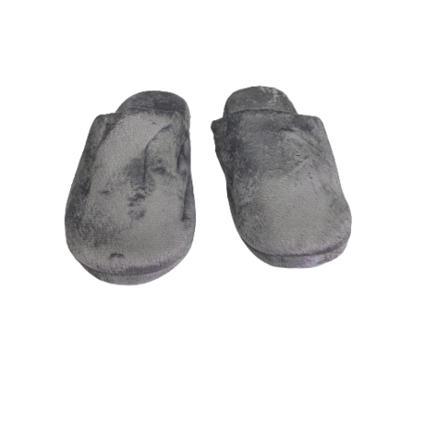 Model laag pantoffels velvet look - Donkergrijs - Maat 42 / 43 -2
