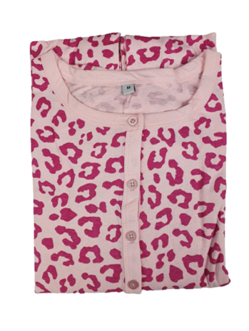 Onesie / Pyjama / Pyjamapak met Panter print - Roze - Polyester - Maat S - Vrouw -2