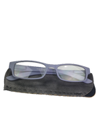 Leesbril / Bril Met brillenkoker - Mat grijs / Transparant - Kunststof / Glas - Sterkte +1.50