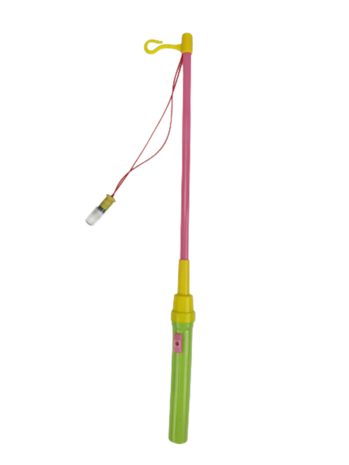 Lampionstokje met licht - Groen / Roze - 41 cm