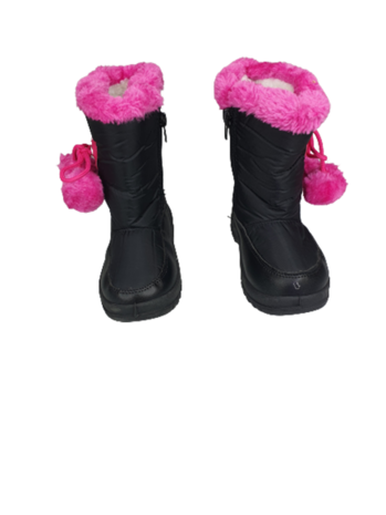 Sneeuw laarzen met balletjes - Zwart / Roze - Maat 30  -2