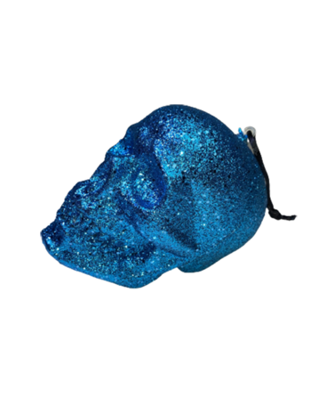 Boland Schedel blauw glitter - Blauw - Piepschuim - 10 cm -2