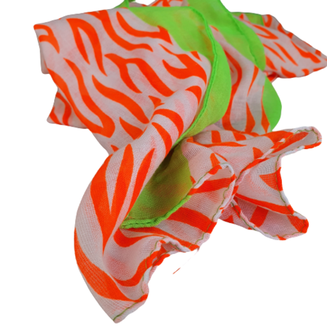 Zomersjaal LARISSA - Oranje / Groen - Dames - Polyester -2