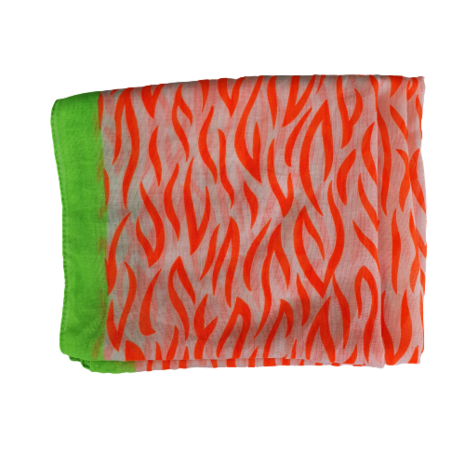 Zomersjaal LARISSA - Oranje / Groen - Dames - Polyester -3