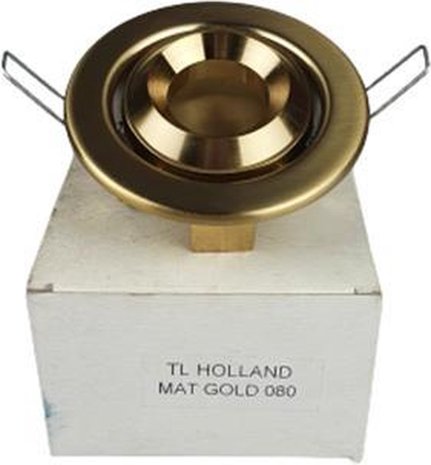Lampen spotje / Inbouwspots rond - TL 080 - Mat goud - Metaal - Max 50 W - Kantelbaar - Set van 3 - 3