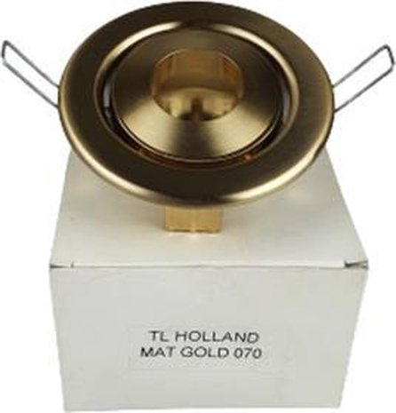 Lampen spotje / Inbouwspots rond - TL 070 - Mat goud - Metaal - Max 50 W - Kantelbaar - Set van 3 - 3