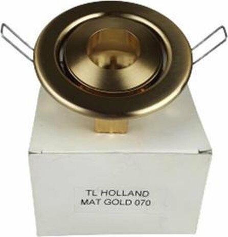 Lampen spotje / Inbouwspots rond - TL 070 - Mat goud - Metaal - Max 50 W - Kantelbaar - Set van 9 - 3