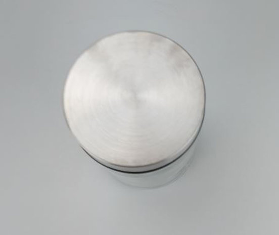 Voorraadpot met deksel BAS - Transparant / Zilver - Glas / Kunststof - Ø10 x 17 cm - Maat M-2