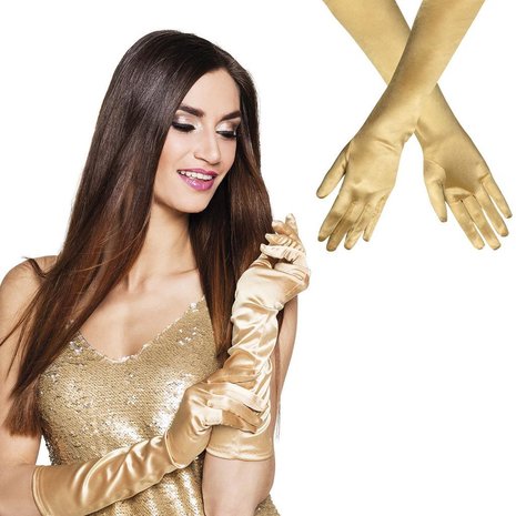 BOLAND BV - Lange goudkleurige handschoenen voor vrouwen - Accessoires > Handschoenen -2