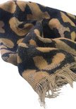 Modieuze sjaal - panterprint - Zwart/ Bruin - Polyester - Onesize Lange Sjaal 3