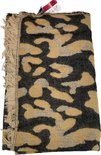 Modieuze sjaal met print - Zwart/ Bruin - Polyester - Onesize _ Lange Sjaal 2
