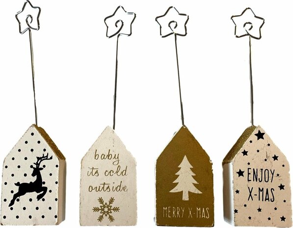 Kerstkaart houder - Baby It's Cold Outside print - Met glitters