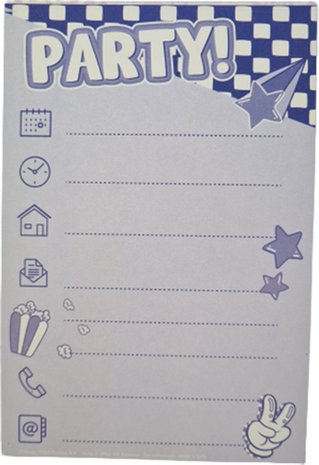 Mickey Mouse uitnodiging kaarten jongens - Blauw / Multicolor - Karton / Papier - 10 x 15 cm - Set van 5