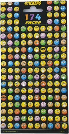 Smiley sticker set - Multicolor - Papier - Set van 2 - Assorti