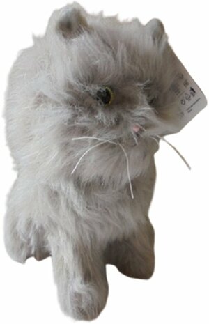Pet 2 Cuddle Kat knuffel - Grijs - Polyester / Kunststof - h 25 cm - Cadeau - Knuffel - Speelgoed - Kerstcadeau