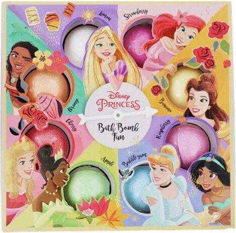 Disney Princess badbomb bruisballen - Multicolor - Kunststof - Set van 8 - 45 g - Geschenkset - Giftset - Disney - Cadeau - Cad